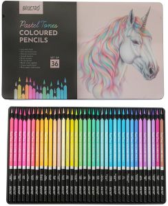 Rtist's Coloured Pencils Pastel Tone Set Of 36 (In Elegant Tin Box)