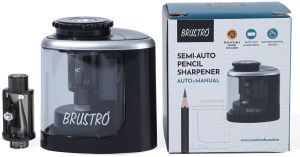 Semi-auto Pencil Sharpener Battery Operated + Manual Electric Sharpener