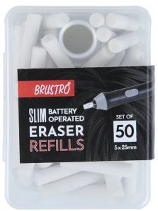 Slim Battery Operated Eraser Refills - 50 Pieces Of 5x25mm