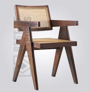 Wooden Cane Back Armchair