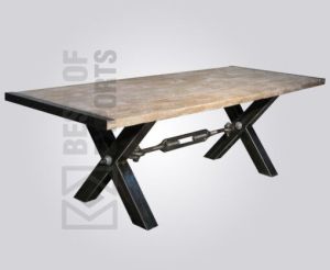 X Shape Lag Industrial Dining Table