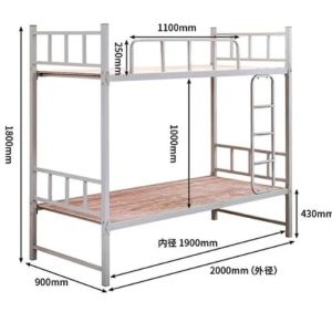 Wooden Board Metal Frame Bunk Bed