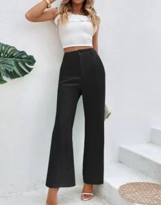 Ladies Plain Black Formal Pants