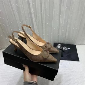 PU Color: Brown Coach Women Heels