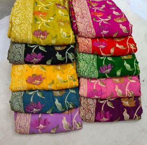 Banarsi Pure Shiffon Soft Silk Saree