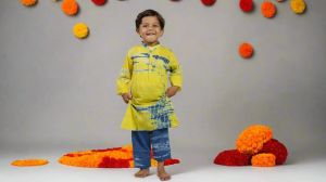 Boys Yellow Daze Tie-dye Kurta Set