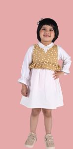 Girls Caramel Hearts Layered Dress