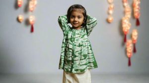 Girls Green Breeze Tunic Top & Palazzo Set