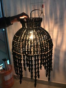 Round Wooden Bead Chandelier