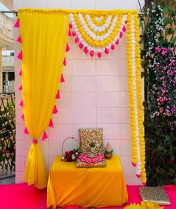 Utsav Lotus Bud With Net Curtain Backdrop