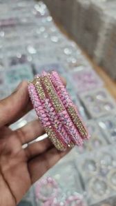 PINK GLASS BANGLES SET