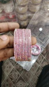 Pink Metal Bangles Set