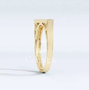 Yellow Gold Celestick Pristine Baguette Lab Grown Diamond Bar Ring