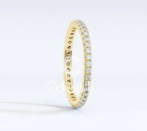 Yellow Gold Celestick Round Full Eternity Lab Grown Diamond Ring