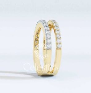 Yellow Gold Celestick Waltz Round Double Half Eternity Lab Grown Diamond Ring