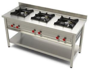 Stainless Steel Triple Burner Cooking Range