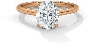 Oval Cut Rose Gold Diamond Solitaire Engagement Ring