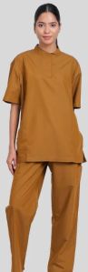 Vidhi Polo Collar Neck Desert Camel Women Scrub