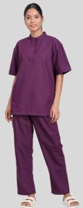 Vinda Band Collar Plum Purple Women Scrub