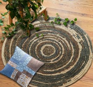 round jute braided farm modern rug