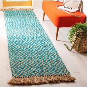 Sky Blue Entryway Runner Rug