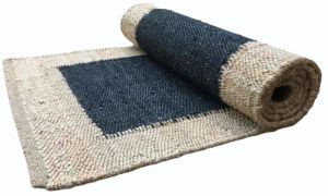 Teal Blue Hand Woven Entryway Rug