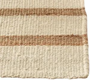 White And Natural Bohemian Jute Rug