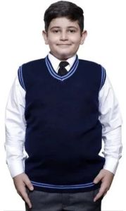 Woolen Plain Sleeveless School Uniform Sweater