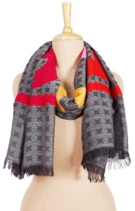Woven Loved Latter Gray Scarf