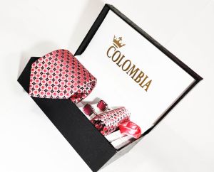 Peach Polka Dotted Necktie Set