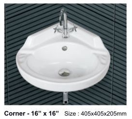 White Corner Wash Basin