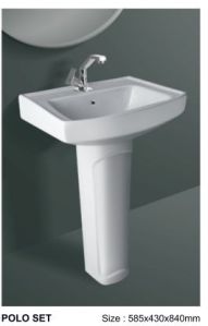 White Polo Set Pedestal Wash Basin