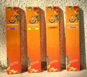 Gulab Mogra Kewda Chandan Ashthagandha Premium Incense Sticks Combo Pack