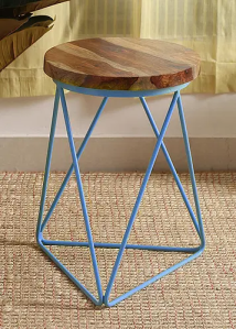 Wooden Iron Round Stool