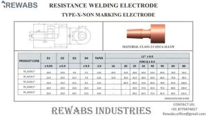 X-Non Marking Resistance Welding Electrode