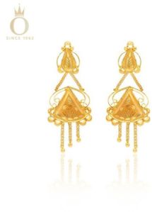 Triangular Essence Ladies Gold Earrings