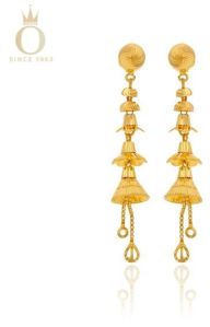 Tribal Craft Ladies Gold Long Earrings
