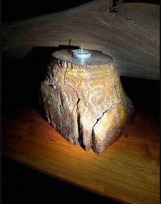 Wooden Block Candle Holder For Decoration