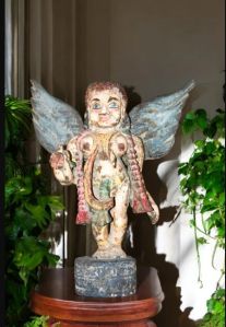 Wooden Craft Angel Statue For Decoration