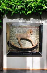 Wooden Rocking Horse Framed For Decoration
