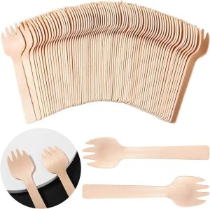105mm Disposable Wooden Spork, Biodegradable Spork