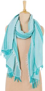 Woven Striped Shawl With Tassels