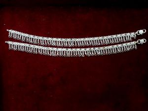 Classic Silver Anklets with Ghungroo Charms