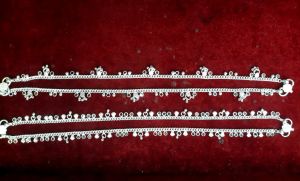Classic Silver Anklets with Jhumki Droplets