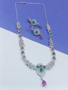Elegant Sterling Silver Necklace Set