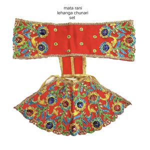 Red Georgette Mata Rani Poshak