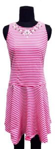 striped lycra dress with embellishment