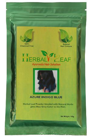 Herbal Leaf Azure Indigo Blue Hair Powder