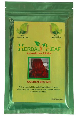 Herbal Leaf Golden Brown Hair Powder