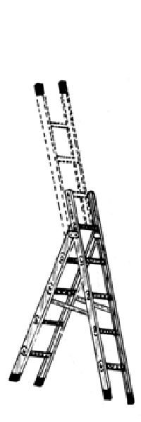 Straight cum Folding Ladder for Hotels and Homes with 25mm dia pipe Steps.